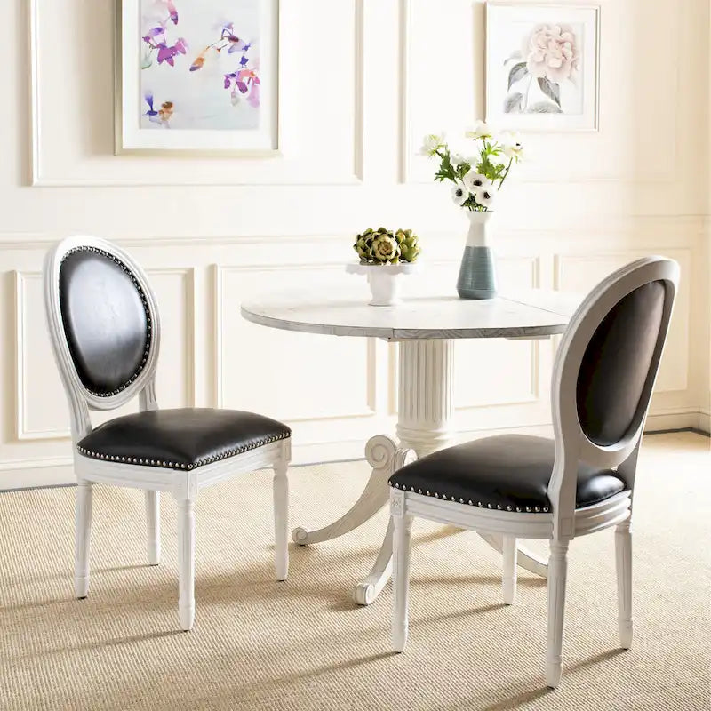 Chaise de salle à manger ovale dossier parisien, lot de 2 – Plusieurs coloris