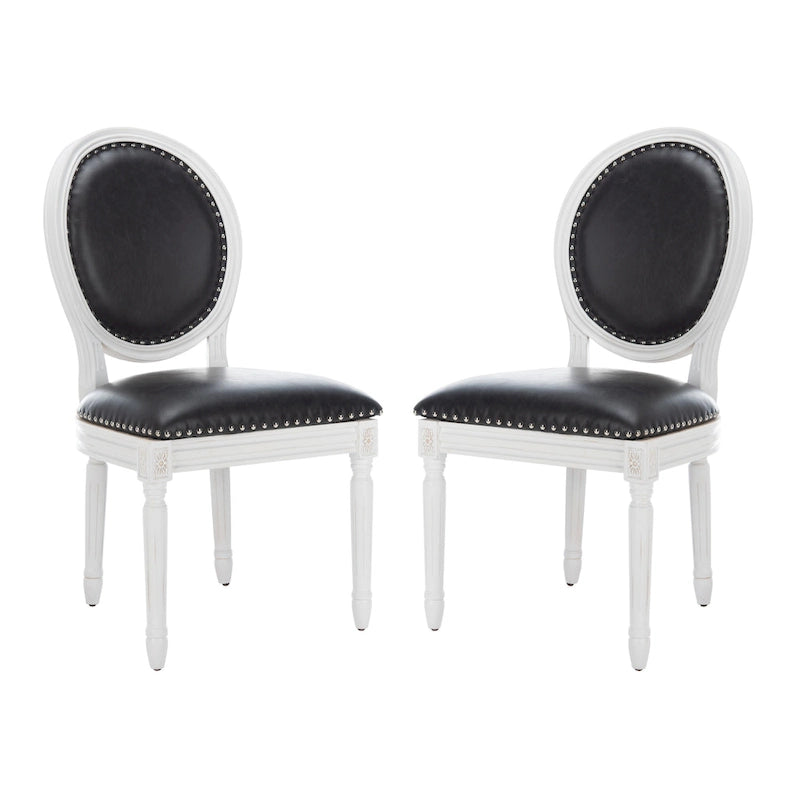 Chaise de salle à manger ovale dossier parisien, lot de 2 – Plusieurs coloris