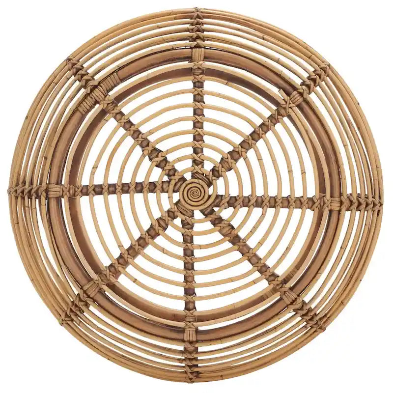 Table basse ronde en rotin Honey Brown Wash, 1 personne