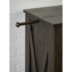 Ensemble de chambre à coucher 4 pièces avec rangement en bois massif anthracite et graphite – Grand lit/Très grand lit