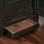 Ensemble de chambre à coucher 4 pièces avec rangement en bois massif anthracite et graphite – Grand lit/Très grand lit