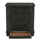 Ensemble de chambre à coucher 4 pièces avec rangement en bois massif anthracite et graphite – Grand lit/Très grand lit