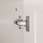 Armoire 3 portes blanche avec 2 tringles et poignée florale, 1 personne