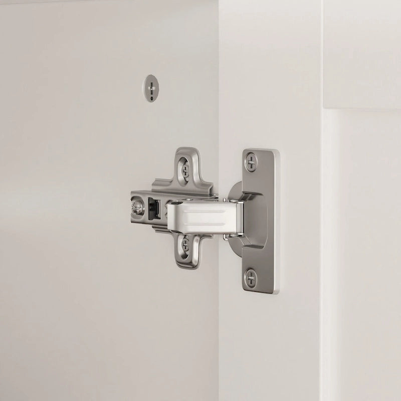 Armoire 3 portes blanche avec 2 tringles et poignée florale, 1 personne