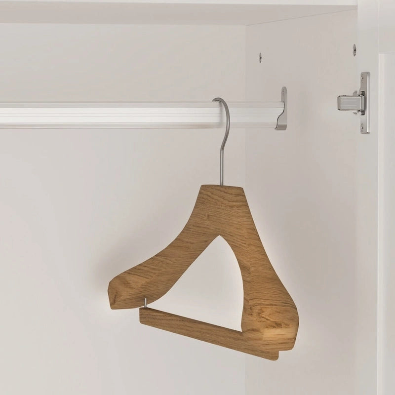 Armoire 3 portes blanche avec 2 tringles et poignée florale, 1 personne