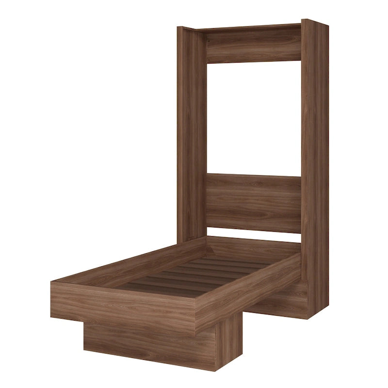 Lit escamotable mural simple Ash / Marron / Blanc / Gris / Noir avec étagère