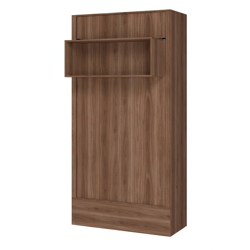 Lit escamotable mural simple Ash / Marron / Blanc / Gris / Noir avec étagère