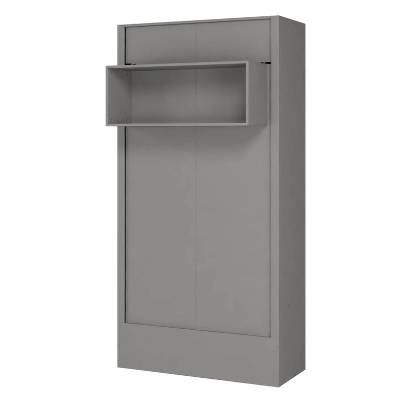 Lit escamotable mural simple Ash / Marron / Blanc / Gris / Noir avec étagère