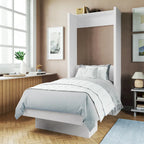 Lit escamotable mural simple Ash / Marron / Blanc / Gris / Noir avec étagère