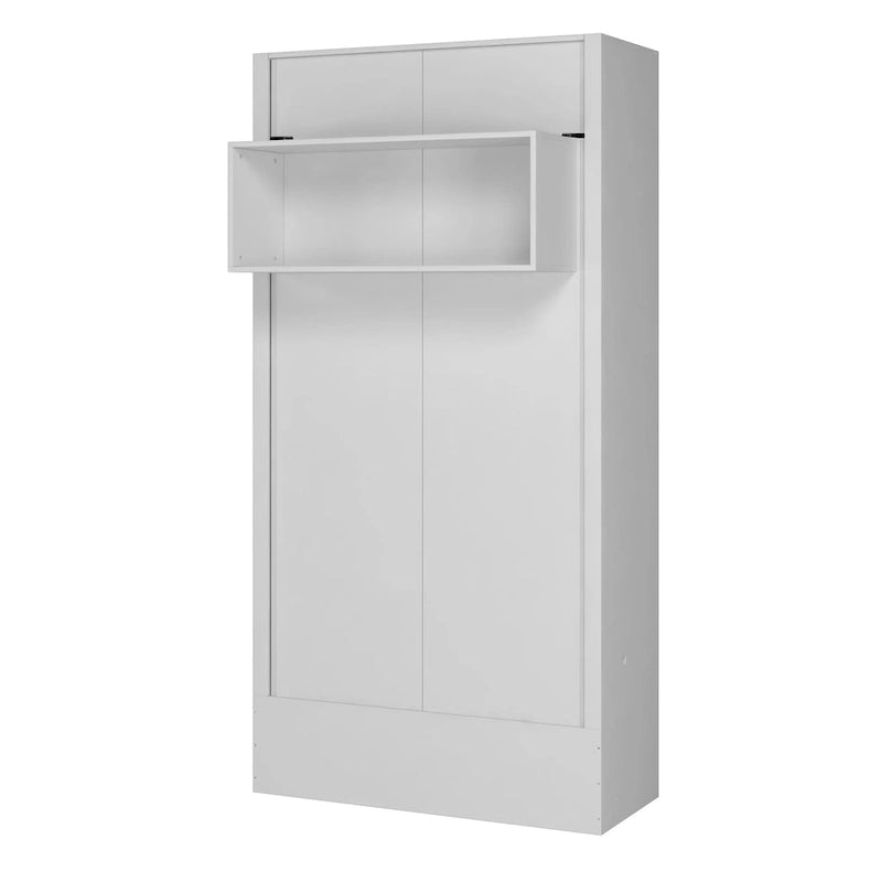 Lit escamotable mural simple Ash / Marron / Blanc / Gris / Noir avec étagère