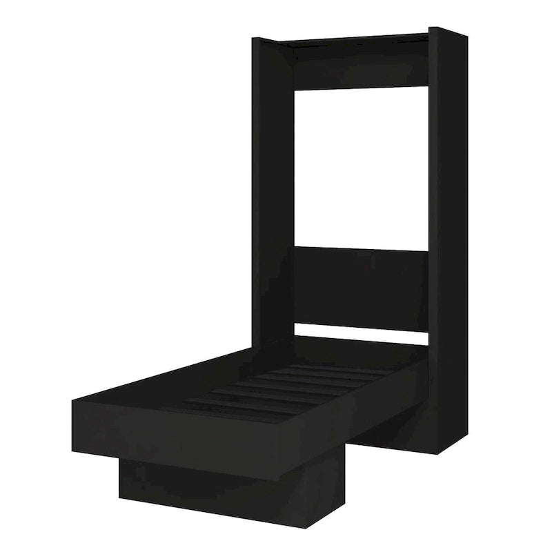 Lit escamotable mural simple Ash / Marron / Blanc / Gris / Noir avec étagère