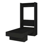 Lit escamotable mural simple Ash / Marron / Blanc / Gris / Noir avec étagère
