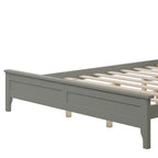 Lit plateforme queen gris/blanc avec tête de lit, pour 1 à 2 personnes