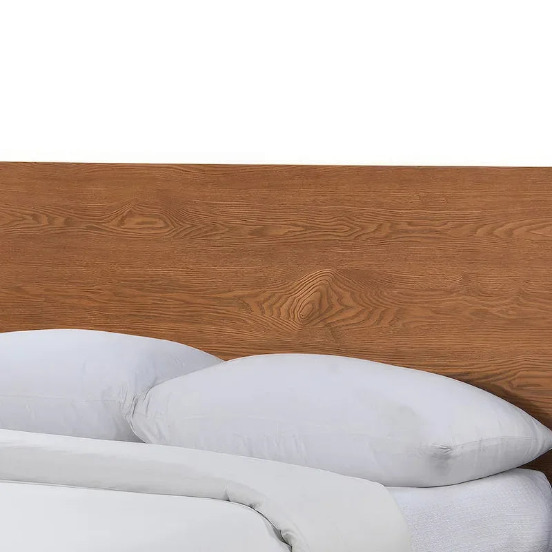 Lit plateforme profil bas Mid-Century Noyer – Queen / Full / King