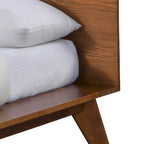 Lit plateforme profil bas Mid-Century Noyer – Queen / Full / King