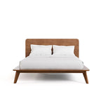 Lit plateforme profil bas Mid-Century Noyer – Queen / Full / King