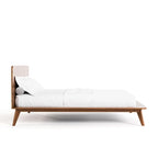 Lit plateforme profil bas Mid-Century Noyer – Queen / Full / King
