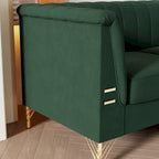 Canapé Chesterfield 2 places en velours rose / beige / noir / vert