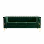 Canapé Chesterfield 2 places en velours rose / beige / noir / vert