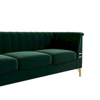 Canapé Chesterfield 2 places en velours rose / beige / noir / vert