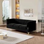 Canapé Chesterfield 2 places en velours rose / beige / noir / vert