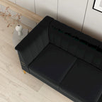 Canapé Chesterfield 2 places en velours rose / beige / noir / vert