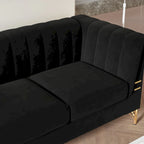 Canapé Chesterfield 2 places en velours rose / beige / noir / vert