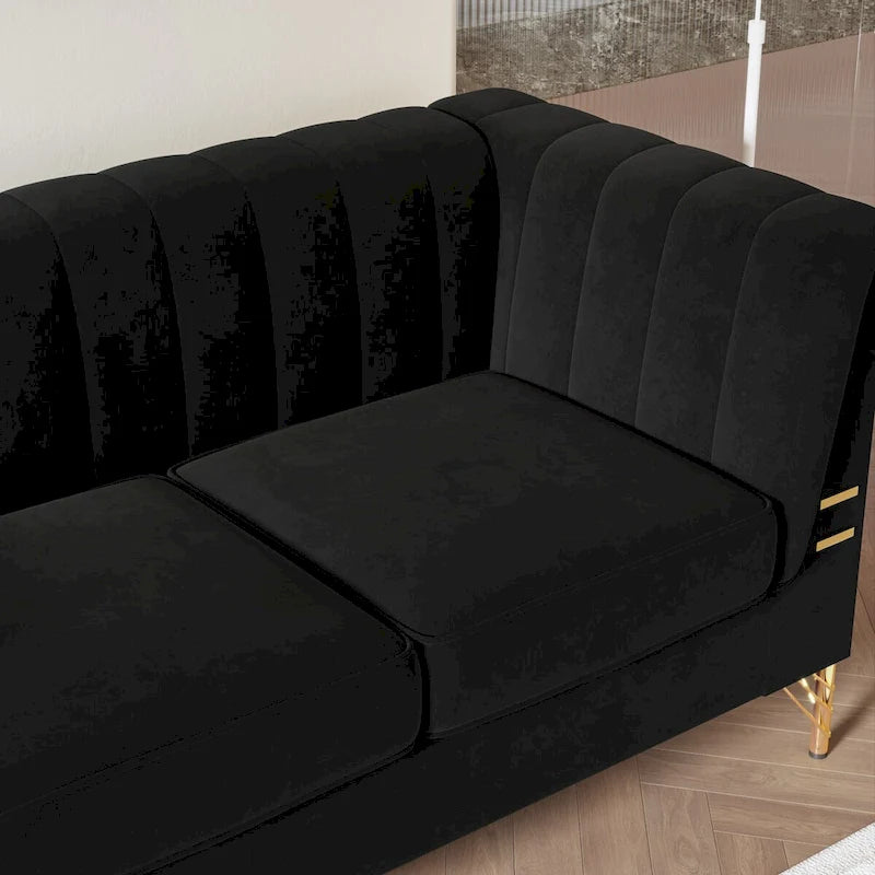 Canapé Chesterfield 2 places en velours rose / beige / noir / vert