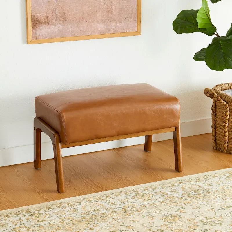 Tabouret d'appoint mi-siècle en similicuir vert / camel / marron / bleu, assise individuelle