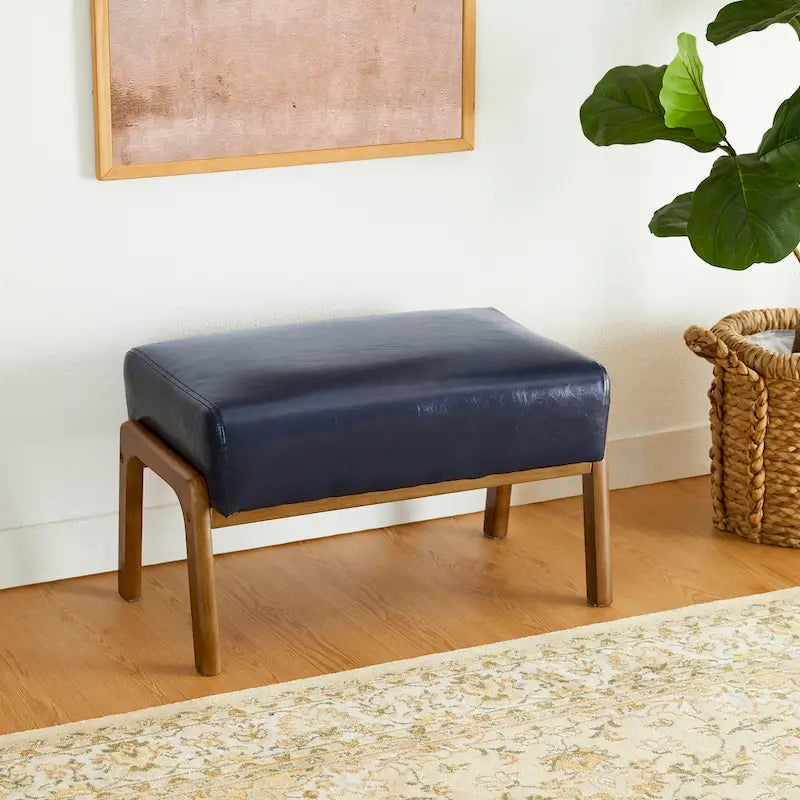Tabouret d'appoint mi-siècle en similicuir vert / camel / marron / bleu, assise individuelle