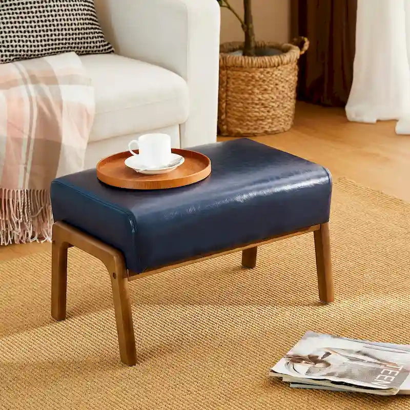Tabouret d'appoint mi-siècle en similicuir vert / camel / marron / bleu, assise individuelle