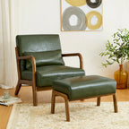 Tabouret d'appoint mi-siècle en similicuir vert / camel / marron / bleu, assise individuelle