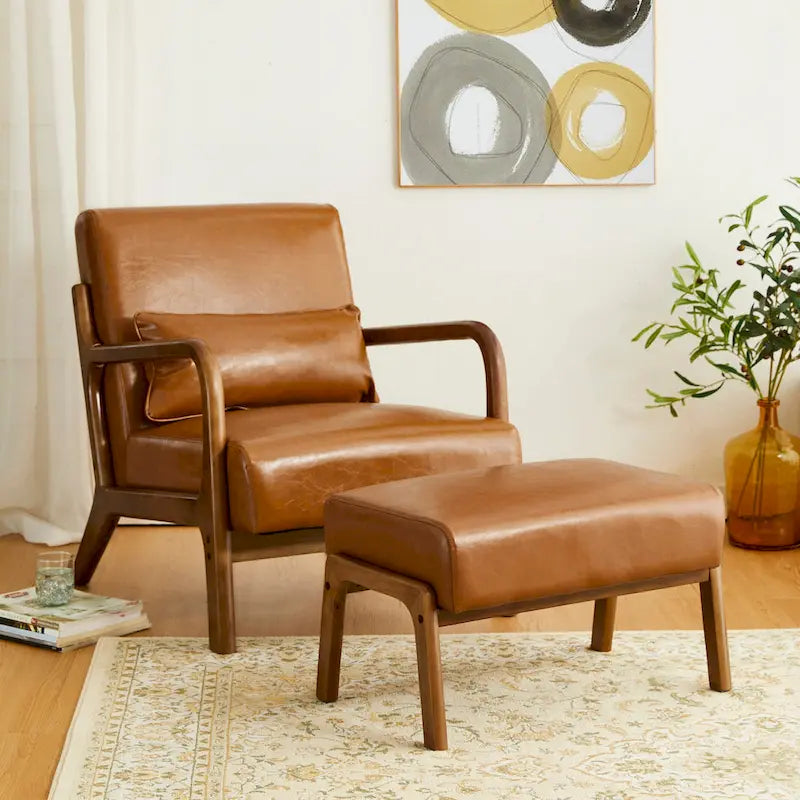 Tabouret d'appoint mi-siècle en similicuir vert / camel / marron / bleu, assise individuelle
