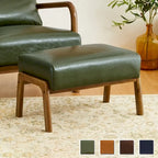 Tabouret d'appoint mi-siècle en similicuir vert / camel / marron / bleu, assise individuelle