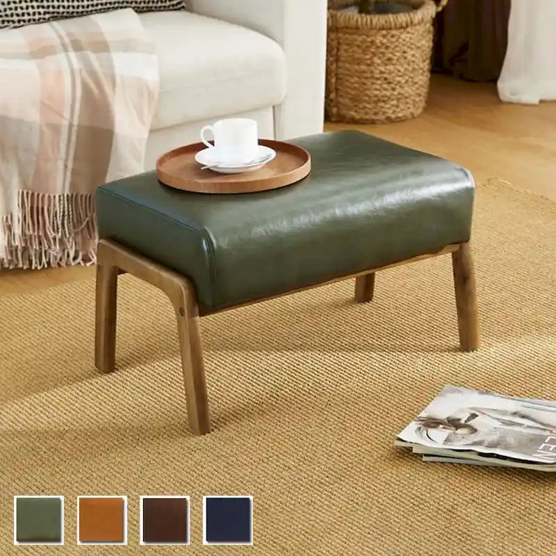 Tabouret d'appoint mi-siècle en similicuir vert / camel / marron / bleu, assise individuelle