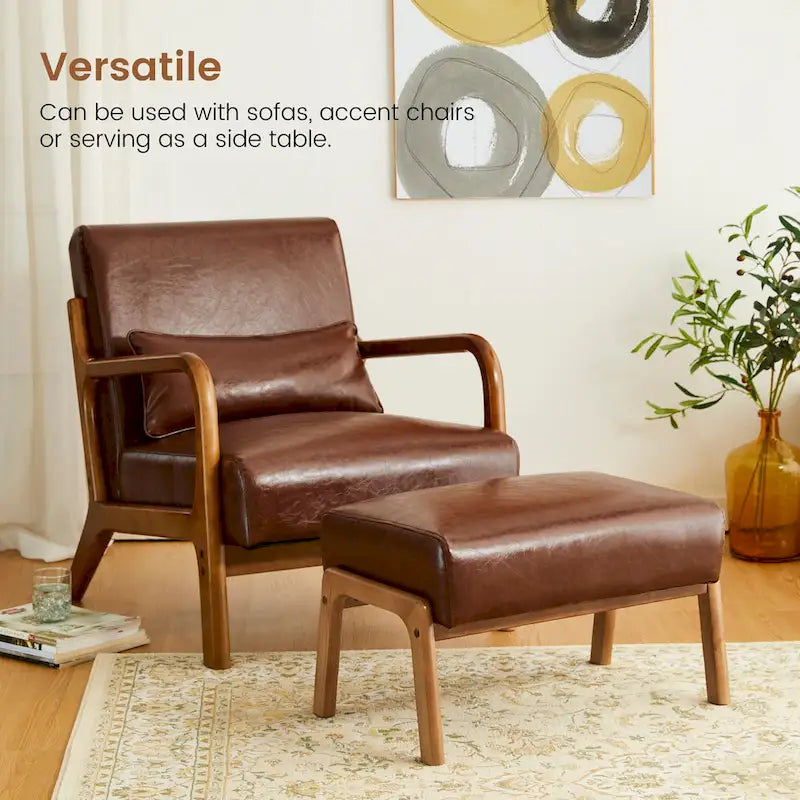 Tabouret d'appoint mi-siècle en similicuir vert / camel / marron / bleu, assise individuelle