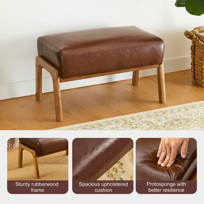 Tabouret d'appoint mi-siècle en similicuir vert / camel / marron / bleu, assise individuelle