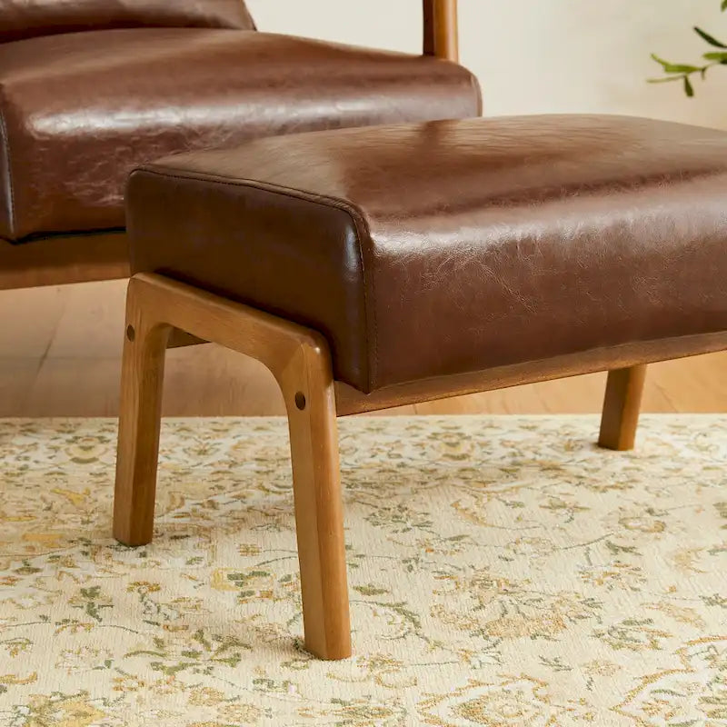 Tabouret d'appoint mi-siècle en similicuir vert / camel / marron / bleu, assise individuelle