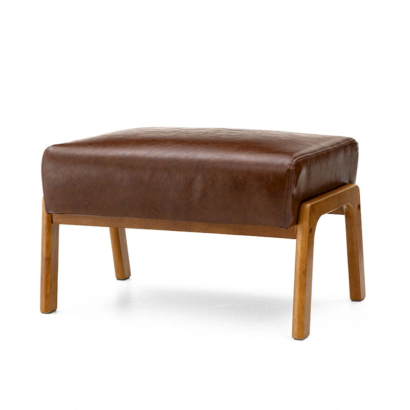 Tabouret d'appoint mi-siècle en similicuir vert / camel / marron / bleu, assise individuelle