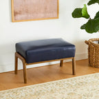 Tabouret d'appoint mi-siècle en similicuir vert / camel / marron / bleu, assise individuelle