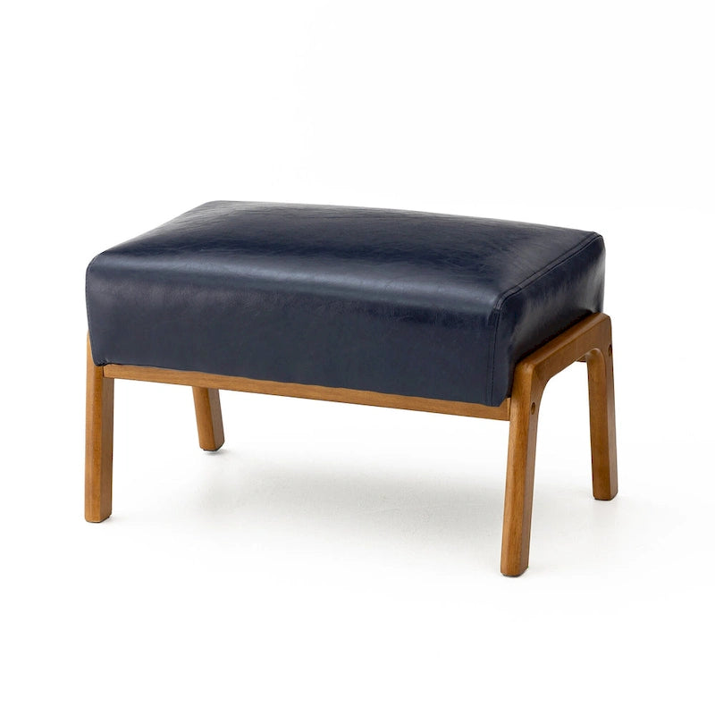 Tabouret d'appoint mi-siècle en similicuir vert / camel / marron / bleu, assise individuelle