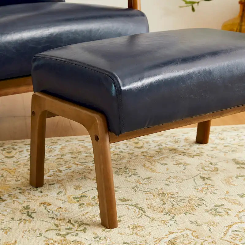 Tabouret d'appoint mi-siècle en similicuir vert / camel / marron / bleu, assise individuelle