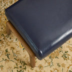 Tabouret d'appoint mi-siècle en similicuir vert / camel / marron / bleu, assise individuelle