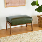 Tabouret d'appoint mi-siècle en similicuir vert / camel / marron / bleu, assise individuelle