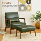 Tabouret d'appoint mi-siècle en similicuir vert / camel / marron / bleu, assise individuelle