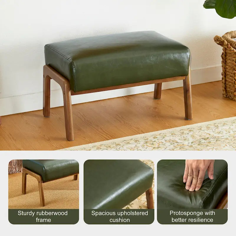 Tabouret d'appoint mi-siècle en similicuir vert / camel / marron / bleu, assise individuelle