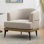 Fauteuil crapaud bicolore, Vert Moutarde / Orange Brûlé, 1 place