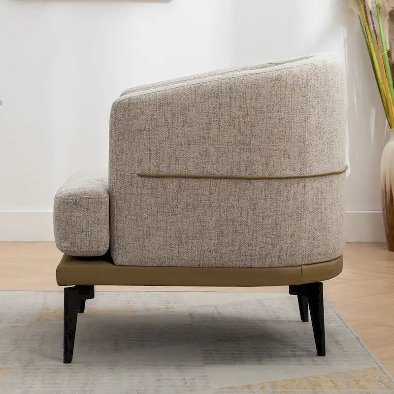 Fauteuil crapaud bicolore, Vert Moutarde / Orange Brûlé, 1 place