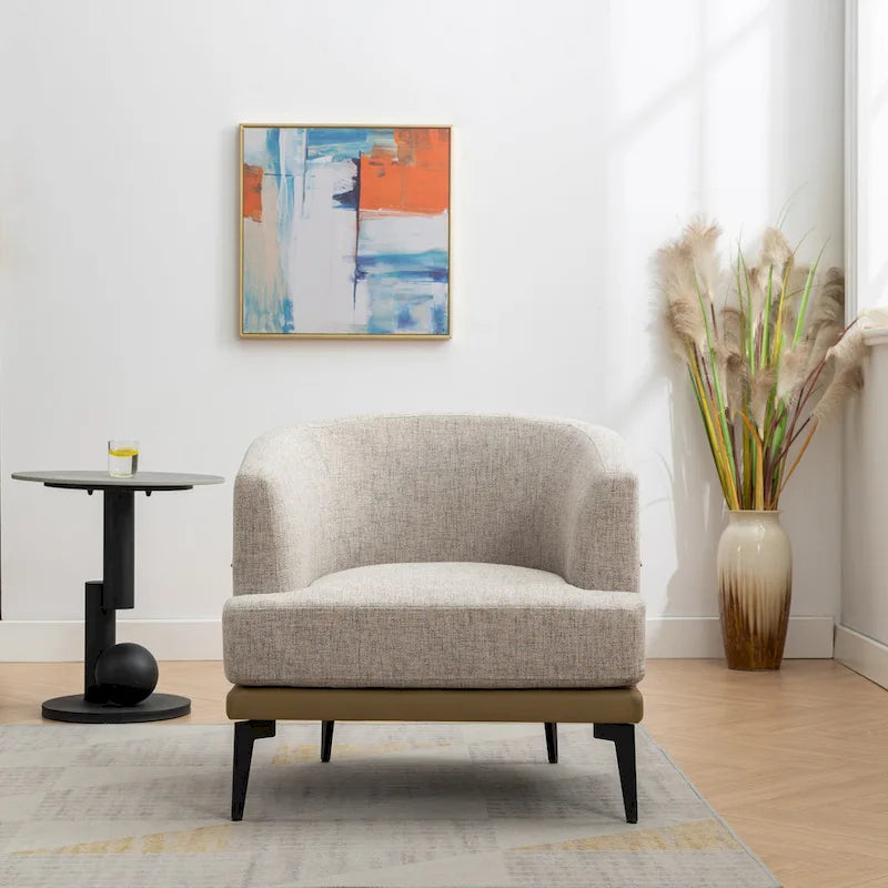 Fauteuil crapaud bicolore, Vert Moutarde / Orange Brûlé, 1 place
