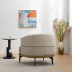 Fauteuil crapaud bicolore, Vert Moutarde / Orange Brûlé, 1 place